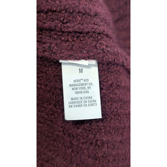 Aerie Purple Plum Sweater Dress Women's Size Med Knit Cozy Twist V Back - Picture 4 of 8